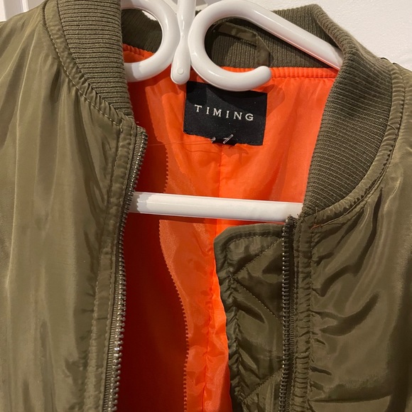 Timing Army Green Bomber Jacket - Picture 2 of 3
